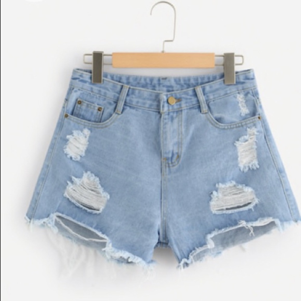 Raw Hemmed Ripped Denim Shorts NWOT